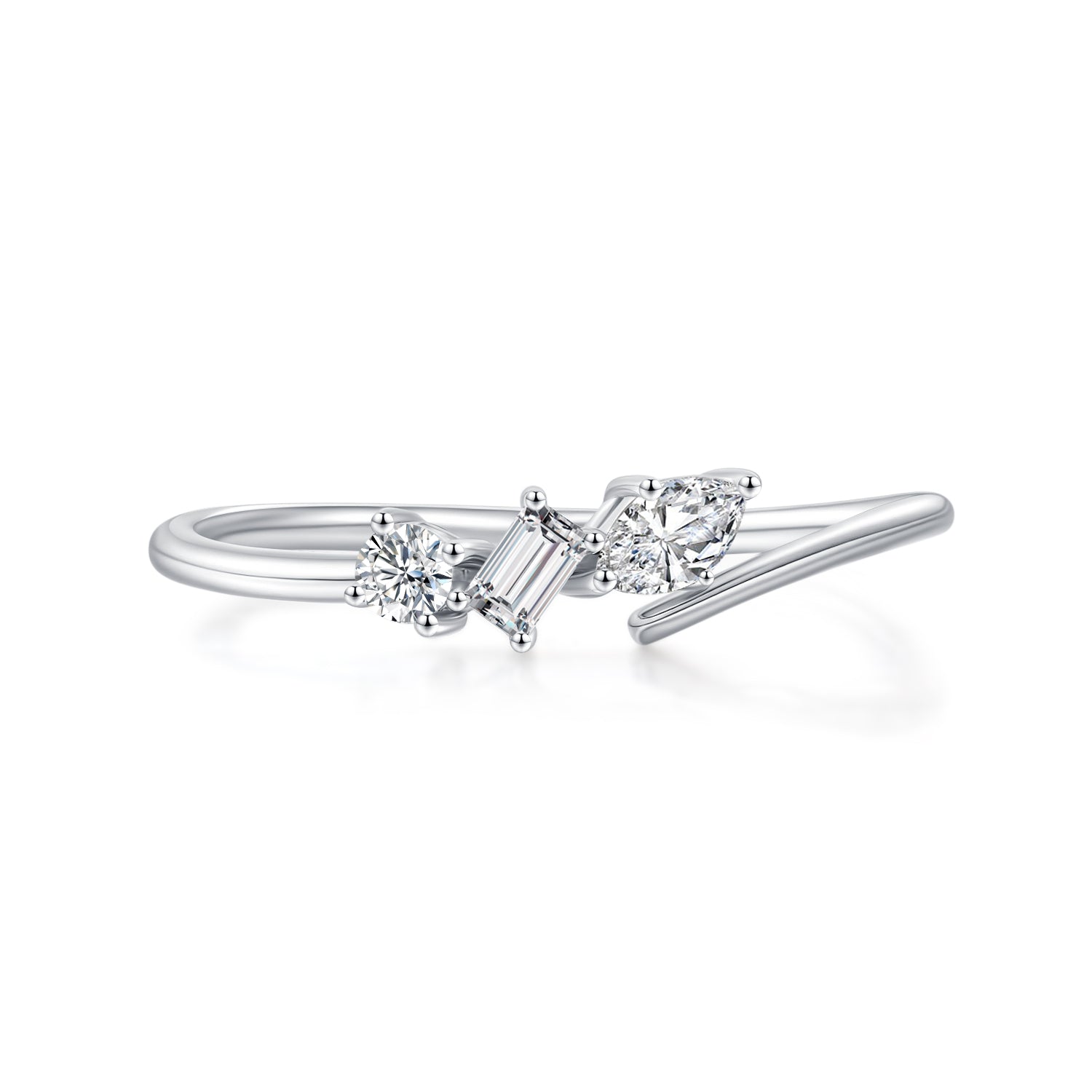 Mini 18K White Gold with Fancy Lab Diamond