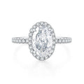 0K White Gold Oval Halo Engagement Ring - 2.83ct Lab Grown Diamond
