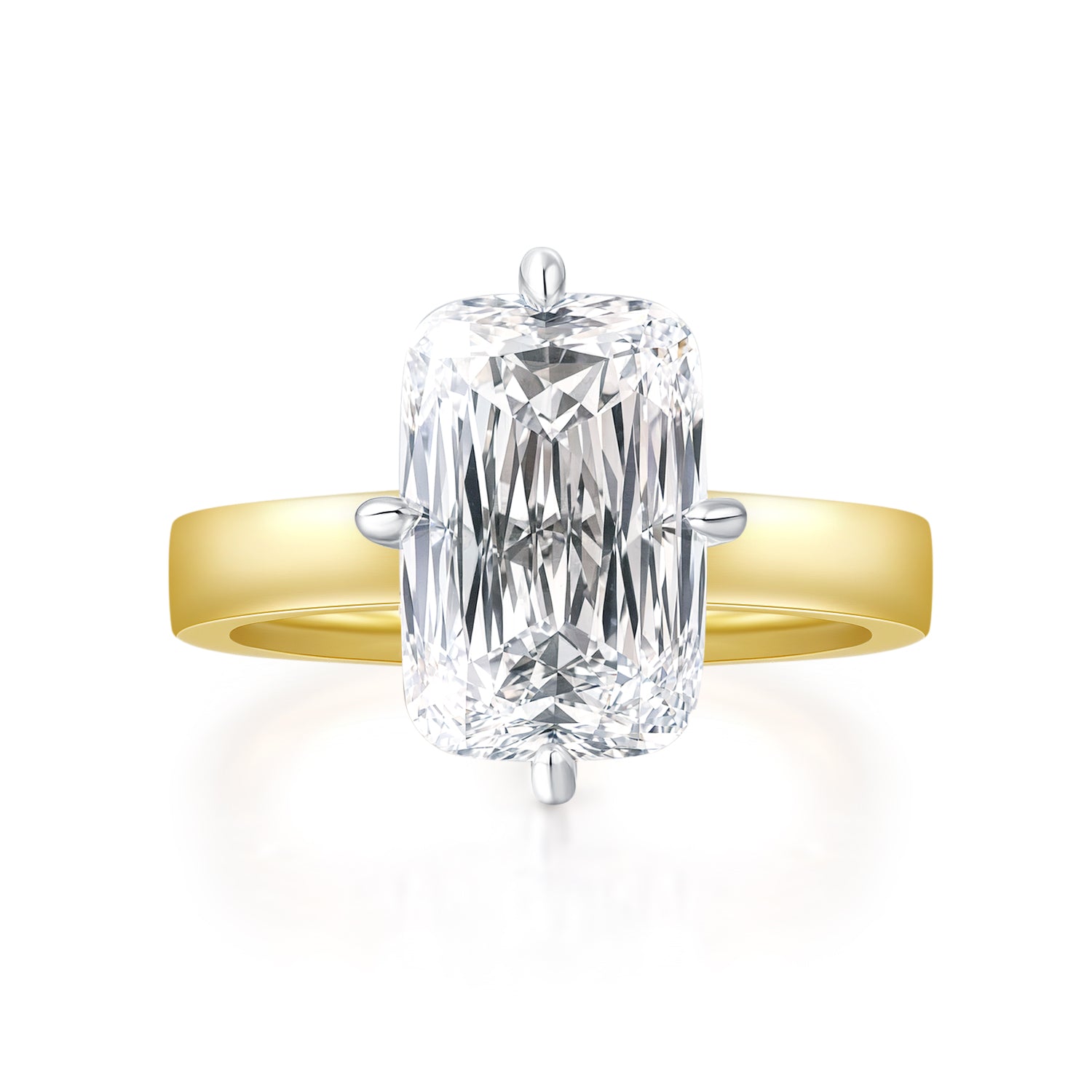 5.03ct D VVS2 Asoka-Cut Lab Grown Diamond 18K Yellow Gold Solitaire Engagement Ring