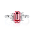 2.3ct Lab Grown Pink Sapphire and Lab Diamond Dress Solid Gold Ring