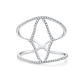 9K White Gold Cross Over 0.324ct Lab Grown Diamond Wedding Ring